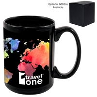 15 oz. black stoneware mug with glossy finish and D-shaped handle.... from...