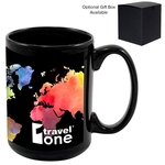 15 oz Full Color Black Stoneware Magna Mug
