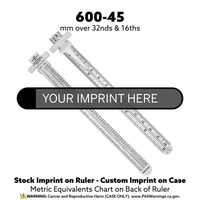 Stock imprinted ruler (no customization on tool) with a customized screen......
