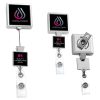 Chrome Double Up Square Badge Reel