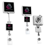 Chrome Double Up Square Badge Reel