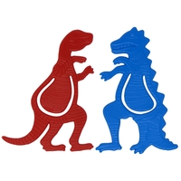 3" x 4.625" dinosaur shaped plastic bookmark in raptor and spiny... from ASI...