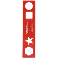 6" x 1.25" plastic ruler and stencil with square, circle, star... from ASI...