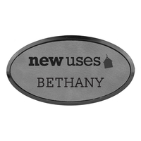 Laser Engraved Leatherette Oval Framed Badge 3" x 1 1/2"