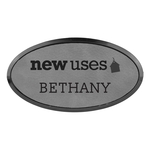 Laser Engraved Leatherette Oval Framed Badge 3" x 1 1/2"