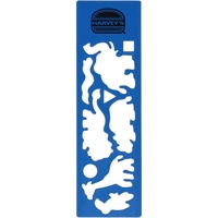 6" x 1.75" plastic jungle animals stencil ruler; includes standard/metric...