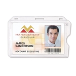 Horizontal 1-Card Premium Polycarbonate Badge Holders