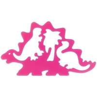 4.5" x 2.5" plastic dino stencil with apatosaurus, stegosaurus, palm tree,......