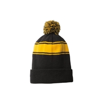 Popular classic beanie with three stripes and a two-tone pom... from ASI...