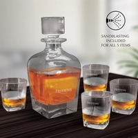 5-PC Brandy and Whiskey Decanter Set
