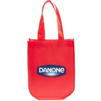9.25" x 11.5" x 4.5" 100GSM matte laminated non-woven polypropylene tote.......