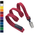 3/8" Blank Breakaway Lanyards w/ Bulldog Clip, Flat Braided