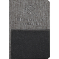 5.5" x 8.25" Recycled fabric & leather cover, blind deboss or... from ASI...