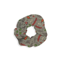 Full-color, full-bleed scrunchie with ability to add hang tag and woven......