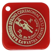 1 1/2" x 1 1/2" square plastic token/key tag; includes optional... from ASI...