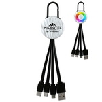 WHITE WOOD CLIP 3 IN 1 CHARGING CABLE