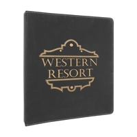 10.5" x 11.5" x 1.5" black and gold PU leatherette 3-ring... from ASI 74601...