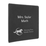 10 1/2"x11 1/2" Black/Silver Leatherette 3 Ring Binder