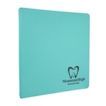 10 1/2"x11 1/2" Teal Leatherette 3 Ring Binder