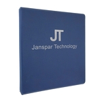 10 1/2"x11 1/2" Blue/Silver Leatherette 3 Ring Binder