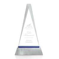Starfire optical crystal award mounted on blue thin base mounted on... from...