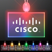 Light-up promotional acrylic rectangle necklaces with LED