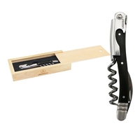 Waiter's corkscrew set that features a stainless steel worm and black... from...