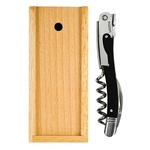 Laguiole Corkscrew, Ebony Handle - Slide Wood Box Set