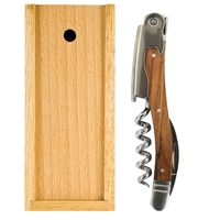 Laguiole Corkscrew, Olivewood Handle - Slide Wood Box Set