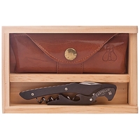 Waiter's corkscrew that comes in a wood gift box and features... from ASI...