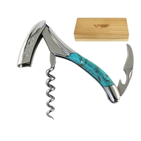 Waiter's corkscrew that features a turquoise handle.... from ASI 55450...