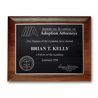 Etch/Antiqued Plaq - Walnut Rolled Edge