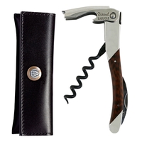 4 1/2" waiter's corkscrew with snake wood handle and custom leather... from...