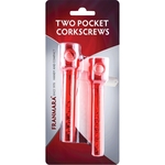 Two Plastic Pocket Corkscrews on a Card