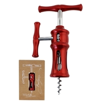 Lightweight and durable Italian designed corkscrew in a distinctive burgundy...