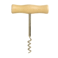 T Corkscrew, Beechwood Handle - Made in Italy