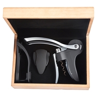 Corkscrew set that comes with a natural wood hinged box, foil... from ASI...