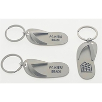 Matte Silver Flip Flop Key Tag
