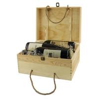 Six bottle pine wood box with two permanent central partitions to... from ASI...