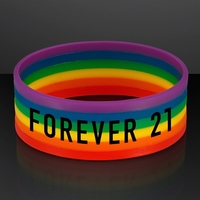Rainbow Stretch Silicone Bracelets (NON-Light Up); Blank and Imprinted...
