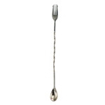 Bar Spoon with Trident Fork, Stainless Steel