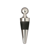 Silver plated conical bottle stopper with round knob top and rubber... from...