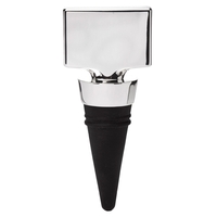 Customizable 4 5/8" x 1 1/2" plaque top, silver-plated bottle stopper... from...