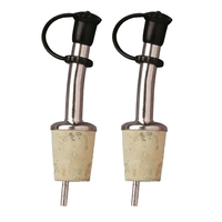 Two bottle pourers on card, stainless steel with agglomerate natural cork.......