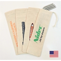 Natural Cotton Drawstring Straw Bag