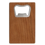 Wood Covered Credit Card Opener, Stainless Steel