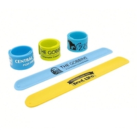 Slap silicone wristband with 1 color silkscreen on 1 side and... from ASI...