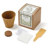 Basil Grow kit includes seeds, soil, and wooden stake packaged in... from ASI...