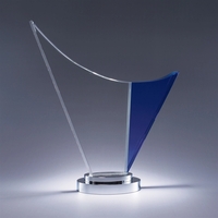 Wave award made of clear optic crystal and chrome for a... from ASI 62985 J....
