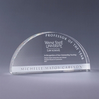 Arch award made of clear optic crystal with a clean, contemporary... from ASI...